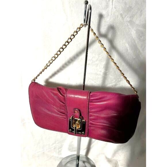 Michael Kors  Leather Clutch Gold Hardware Women's Bag - Picture 5 of 12